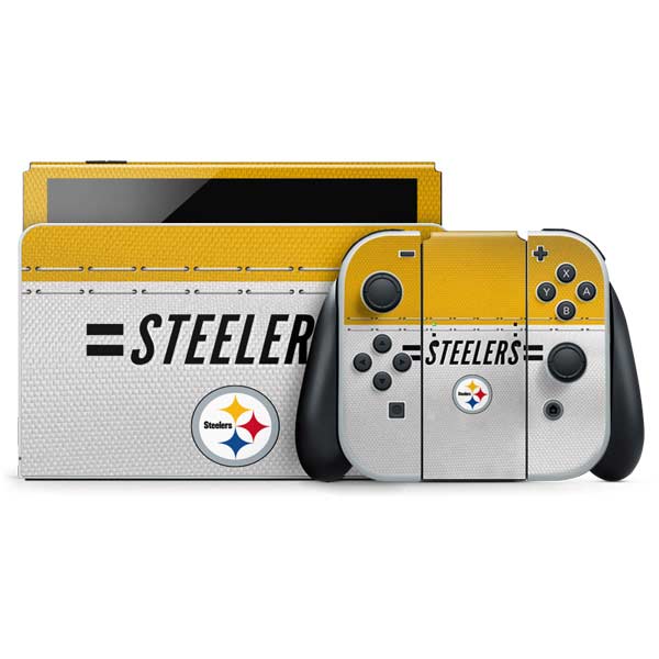NFL Pittsburgh Steelers White Striped Nintendo Skins