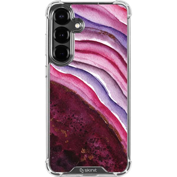 Plum Watercolor Geode Galaxy S26 Clear Case