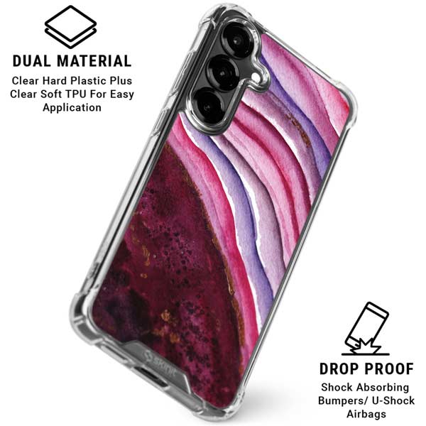 Plum Watercolor Geode Galaxy S26 Clear Case