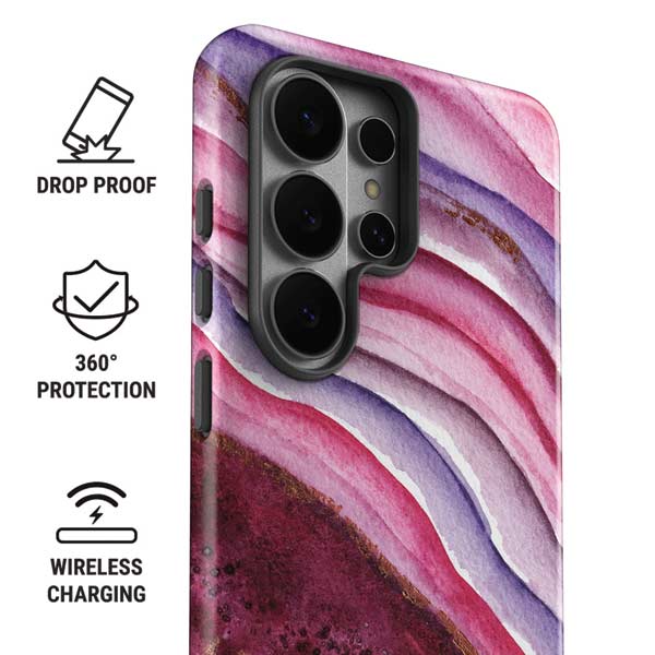 Plum Watercolor Geode Galaxy S26 Ultra Impact Case
