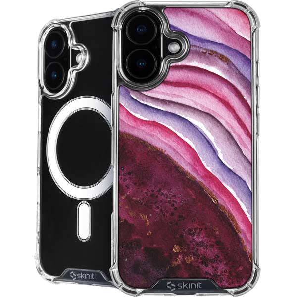 Plum Watercolor Geode iPhone 17 MagSafe Case