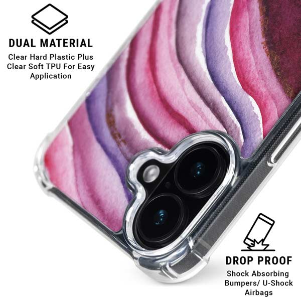Plum Watercolor Geode iPhone 17 MagSafe Case