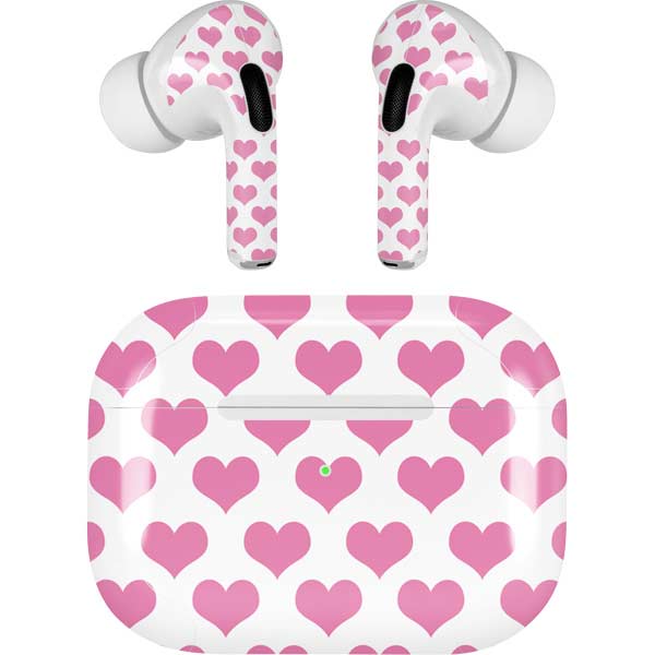 Plush Pink Hearts AirPods Skins