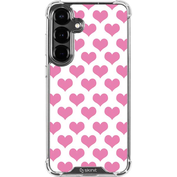 Plush Pink Hearts Galaxy S26 Plus Clear Case