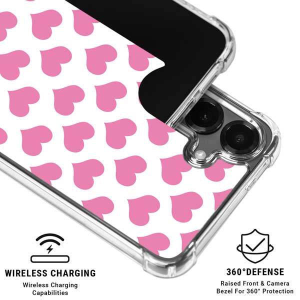Plush Pink Hearts Galaxy S26 Plus Clear Case