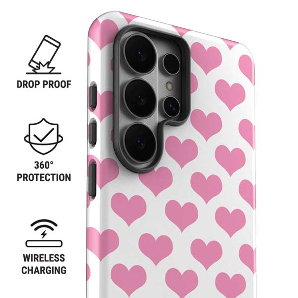 Plush Pink Hearts Galaxy S26 Ultra Impact Case