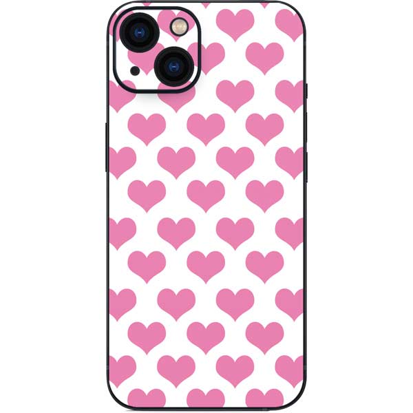 Plush Pink Hearts iPhone Skins