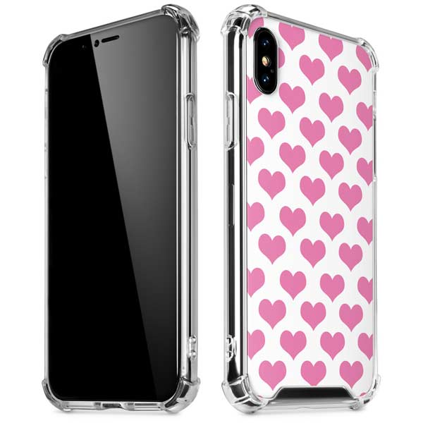 Plush Pink Hearts iPhone X/XS Clear Case