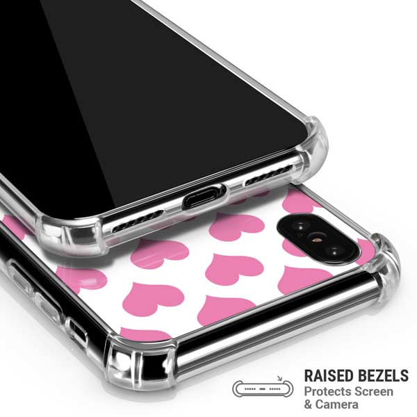 Plush Pink Hearts iPhone X/XS Clear Case