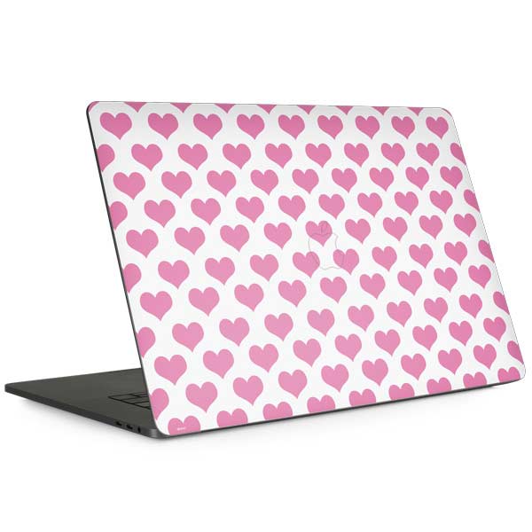 Plush Pink Hearts MacBook Skins