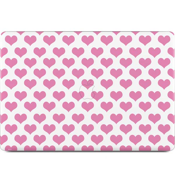 Plush Pink Hearts MacBook Skins
