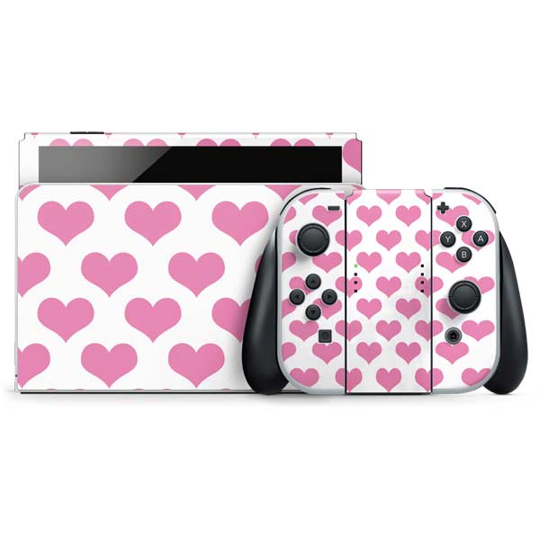 Plush Pink Hearts Nintendo Skins