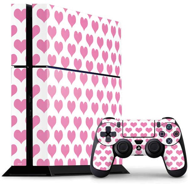 Plush Pink Hearts PlayStation PS4 Skins