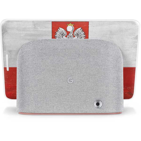 Poland Flag Distressed Google Home Hub Skin
