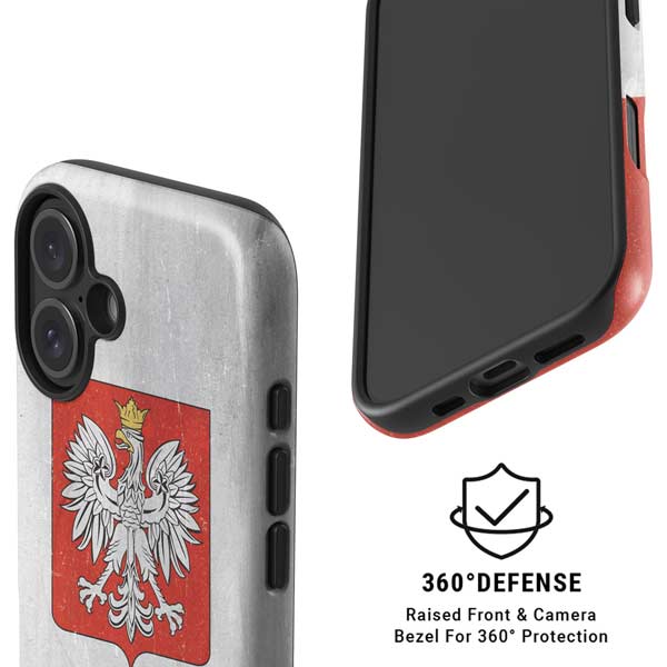 Poland Flag Distressed iPhone 16 Magsafe Impact Case