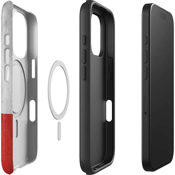 Poland Flag Distressed iPhone 16 Pro Magsafe Impact Case