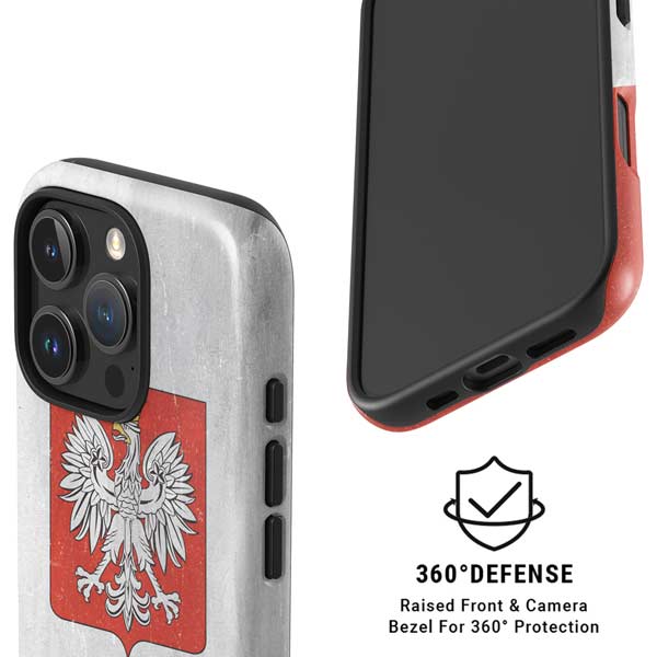 Poland Flag Distressed iPhone 16 Pro Magsafe Impact Case
