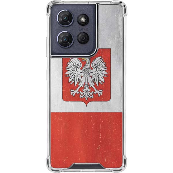 Poland Flag Distressed Moto G Power 5G (2025) Clear Case