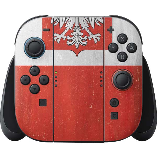 Poland Flag Distressed Nintendo Skins