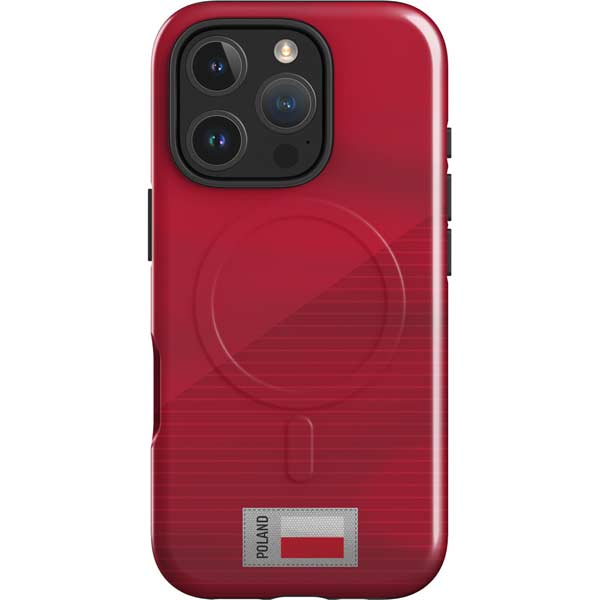 Poland Soccer Flag iPhone 16 Pro Max Magsafe Impact Case