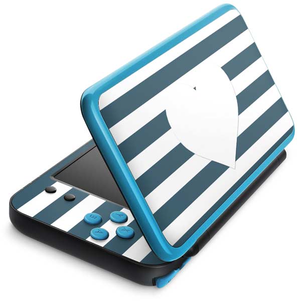 Polka Dots and Stripes Heart in Blue Nintendo Skins