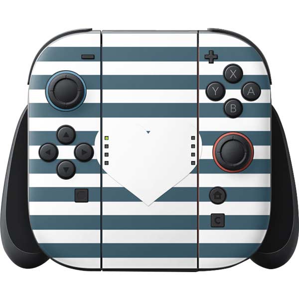 Polka Dots and Stripes Heart in Blue Nintendo Skins