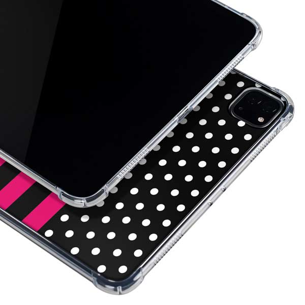Polka Dots and Stripes Heart in Pink iPad Cases
