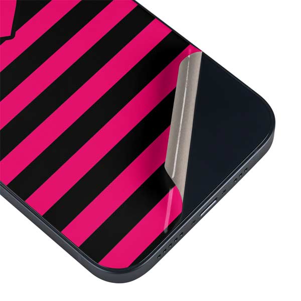 Polka Dots and Stripes Heart in Pink iPhone Skins