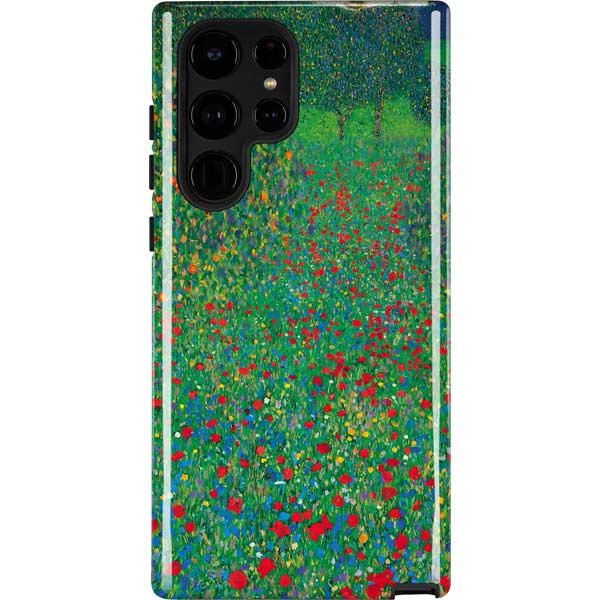 Poppy Field by Gustav Klimt Galaxy Cases