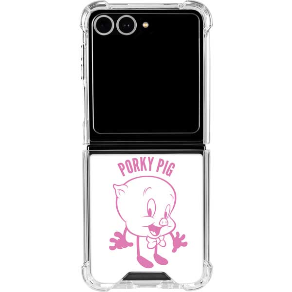 Looney Tunes Porky Pig Big Head Galaxy Z Flip7 Clear Case