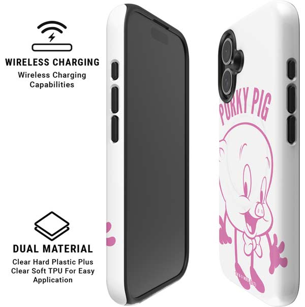 Looney Tunes Porky Pig Big Head iPhone 16 Magsafe Impact Case