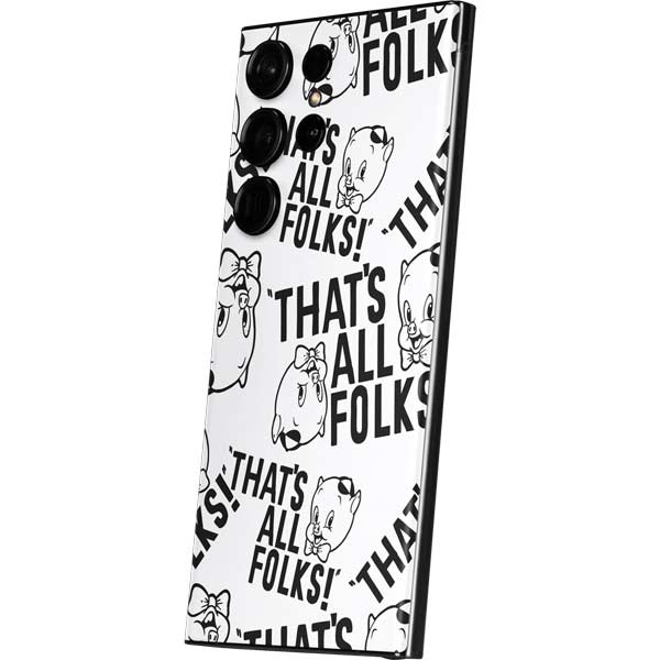 Looney Tunes Porky Pig Black and White Galaxy Skins
