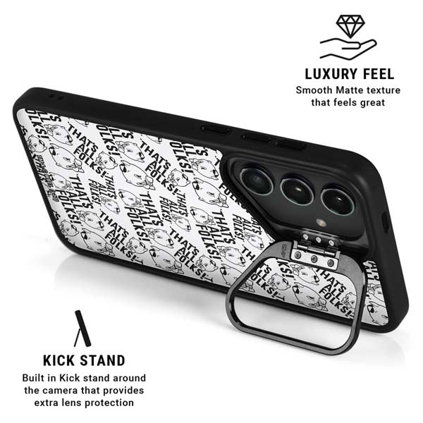 Looney Tunes Porky Pig Black and White Galaxy S26 Plus Kickstand Case