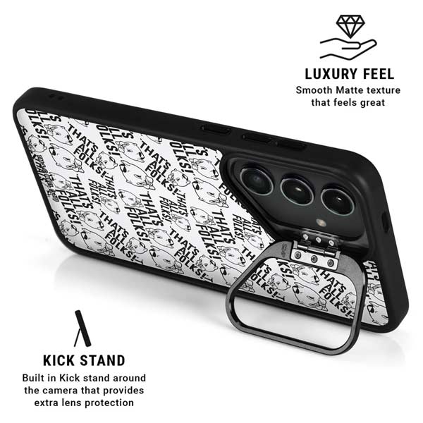 Looney Tunes Porky Pig Black and White Galaxy S26 Ultra Kickstand Case