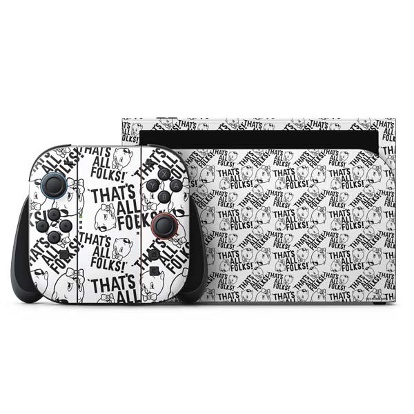 Looney Tunes Porky Pig Black and White Nintendo Skins