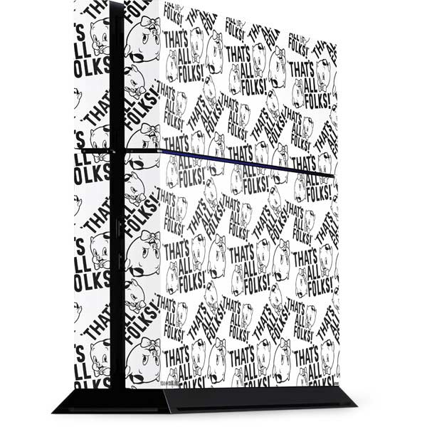 Looney Tunes Porky Pig Black and White PlayStation PS4 Skins
