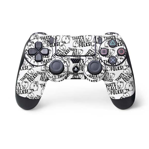 Looney Tunes Porky Pig Black and White PlayStation PS4 Skins