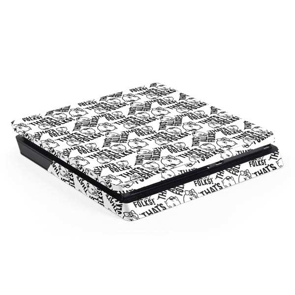 Looney Tunes Porky Pig Black and White PlayStation PS4 Skins