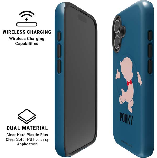 Looney Tunes Porky Pig Identity iPhone 16 Magsafe Impact Case
