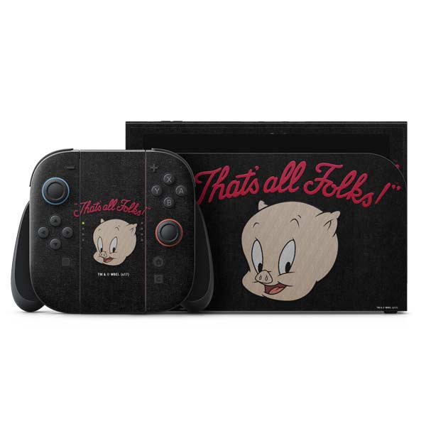 Looney Tunes Porky Pig Thats All Folks Nintendo Skins
