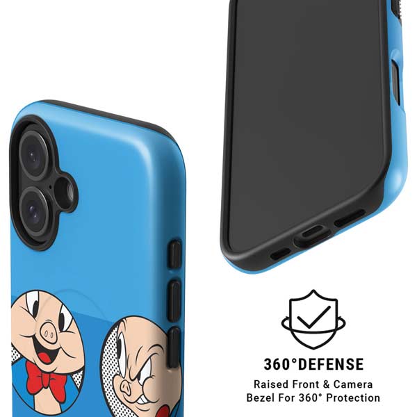 Looney Tunes Porky Pig Two Circles iPhone 16 Magsafe Impact Case