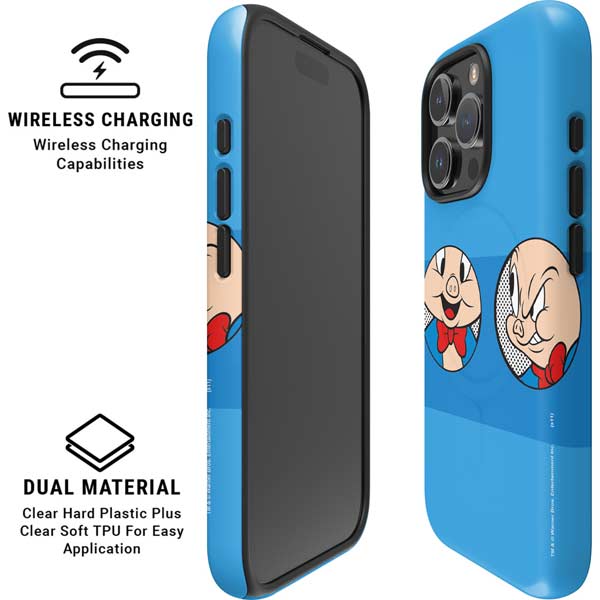 Looney Tunes Porky Pig Two Circles iPhone 16 Pro Magsafe Impact Case