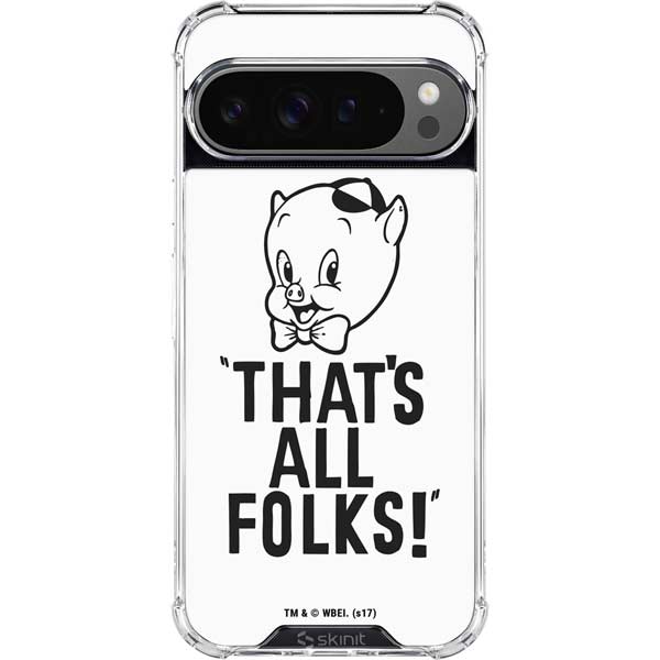 Looney Tunes Porky Thats All Folks Grid Google Pixel 10 Pro Clear Case