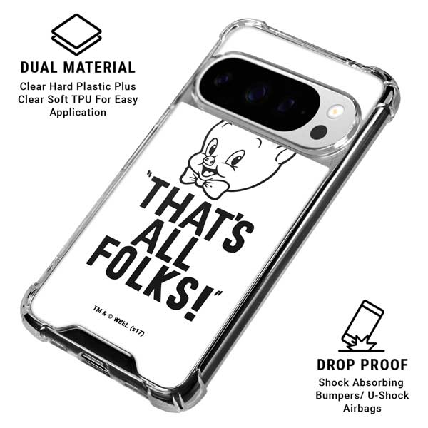 Looney Tunes Porky Thats All Folks Grid Google Pixel 10 Pro Clear Case