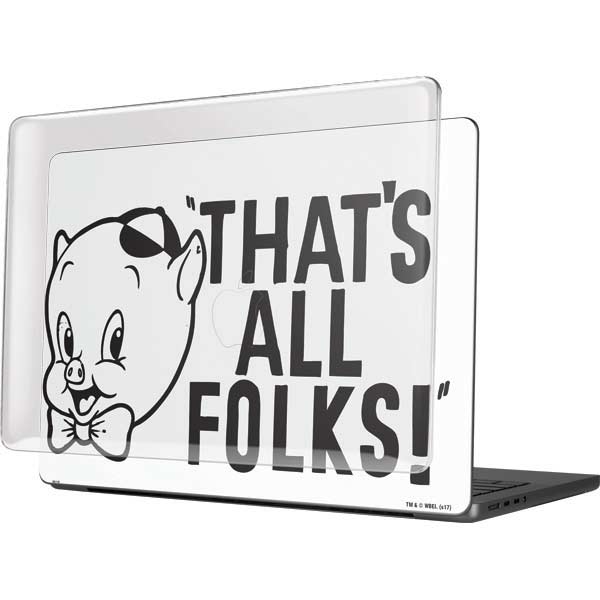 Looney Tunes Porky Thats All Folks Grid MacBook Pro 14in (2021-24) Case plus Skin