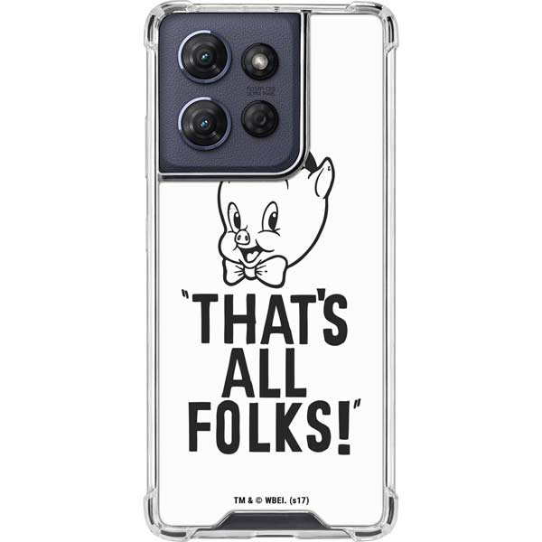 Looney Tunes Porky Thats All Folks Grid Moto G Play 5G (2025) Clear Case