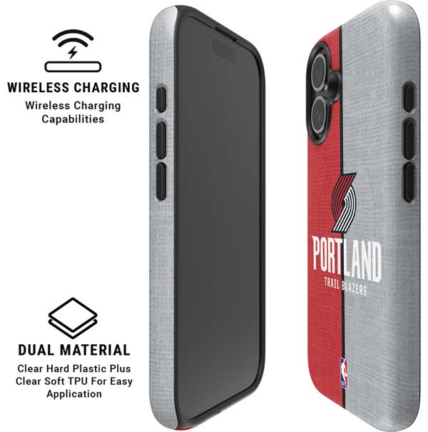 NBA Portland Trail Blazers Canvas iPhone 16 Magsafe Impact Case