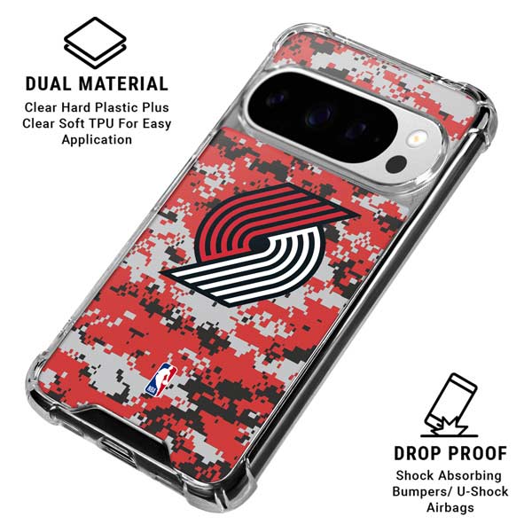 NBA Portland Trail Blazers Digi Camo Google Pixel 10 Pro Clear Case
