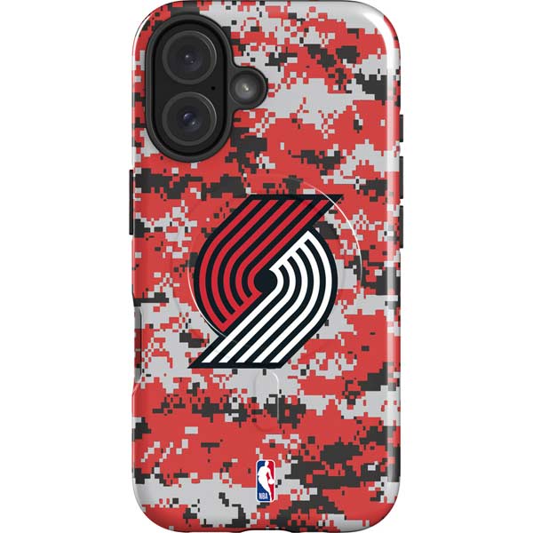 NBA Portland Trail Blazers Digi Camo iPhone 16 Magsafe Impact Case