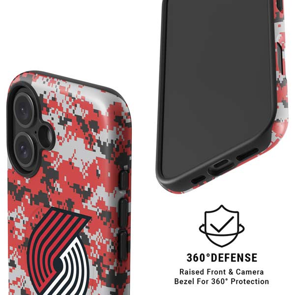 NBA Portland Trail Blazers Digi Camo iPhone 16 Magsafe Impact Case